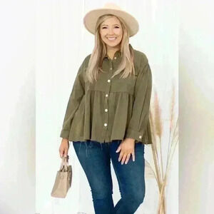 chic soul Womens Sz 2x Cozier Now Jacket, Olive